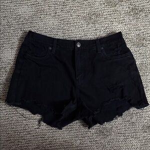 Black Distressed Women Shorts